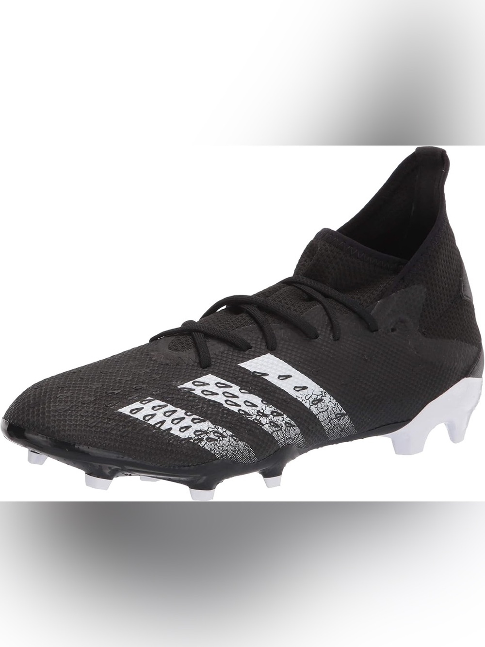 Adidas Predator Freak .3 Men's Soccer Cleats Firm Black White Stripes Size 7.5